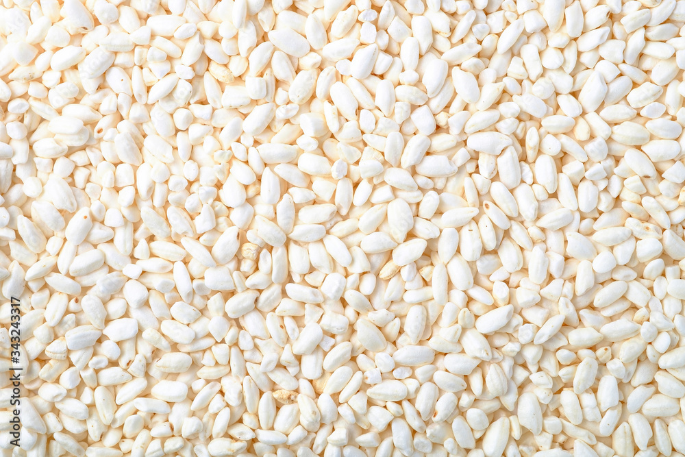 natural puffed rice as a background