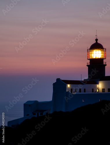 lighthouse at sunset. St. Vincent cape. Algarve, Portugal  © Ana Tramont