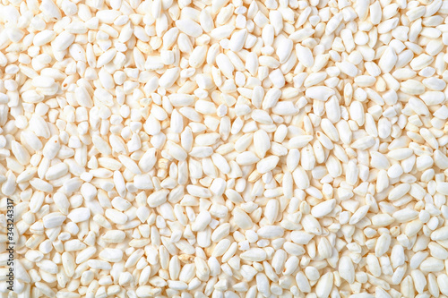 natural puffed rice as a background