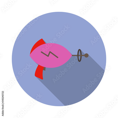 blaster colored long shadow icon. Simple color vector of space icons for ui and ux, website or mobile application