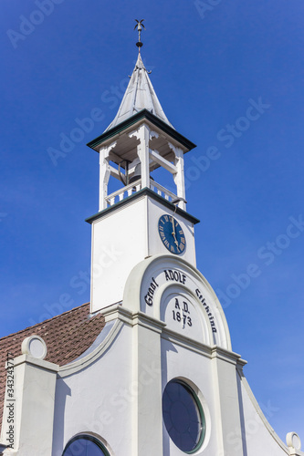 Tower of the historic church in Heiligerlee, Netherlands