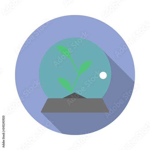 plant under the hood colored long shadow icon. Simple color vector of space icons for ui and ux, website or mobile application