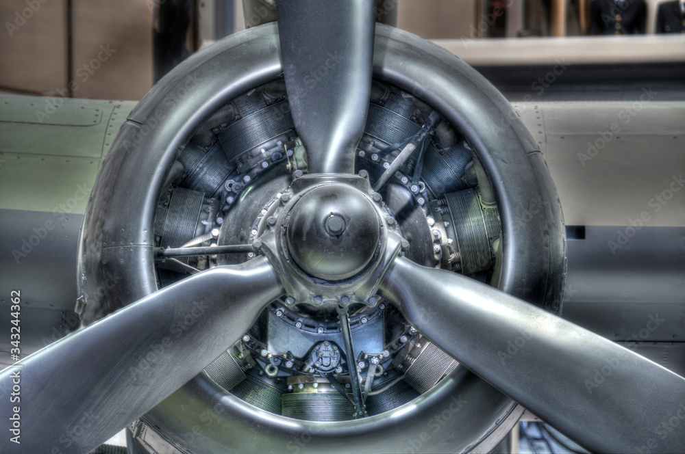 Halifax bomber engine and propellor 