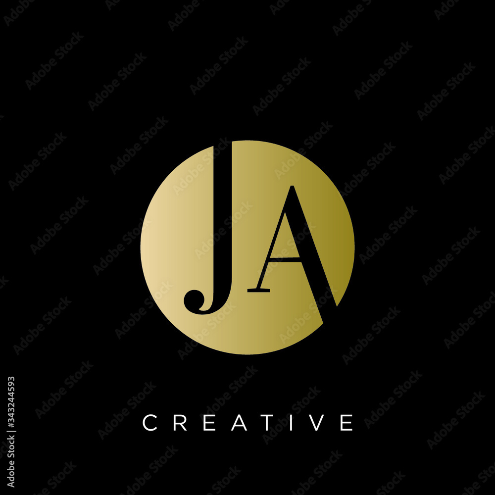 Ja j a purple letter logo design with liquid Vector Image