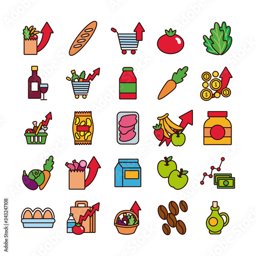 bundle of commodity basket icons