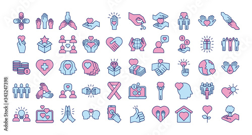 bundle of charity and solidarity icons