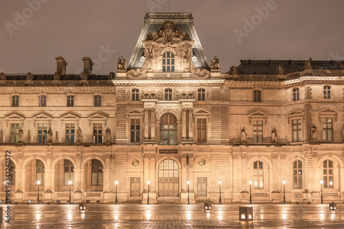 The Louvre at night in Paris France