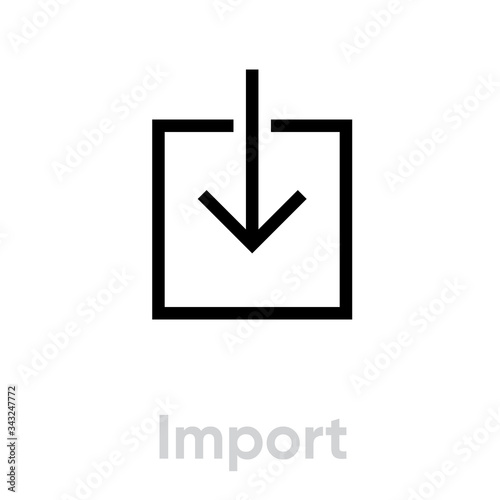 Import Media Types icon. Editable line vector.