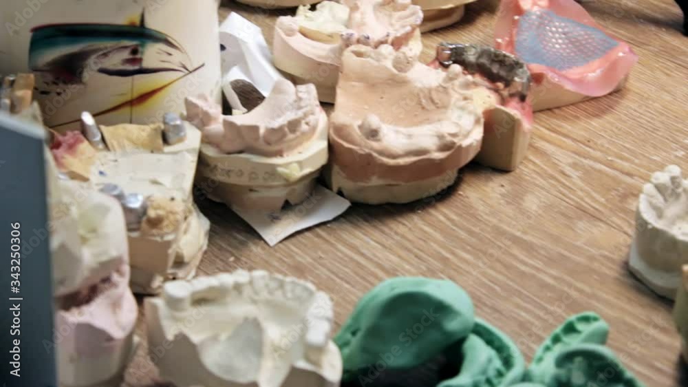 Table dental prosthetist, a person at work, Full HD