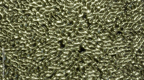 Golden Organic Pattern Based on Reaction-Diffuision Formula - 3D Rendering