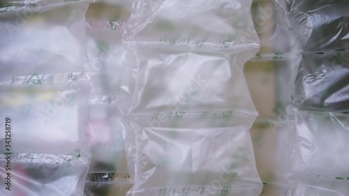 Air bags for packaging. Delivery from the online store in a box is well-packed, plastic pillows, plastic with air to protect products inside the air bag. 