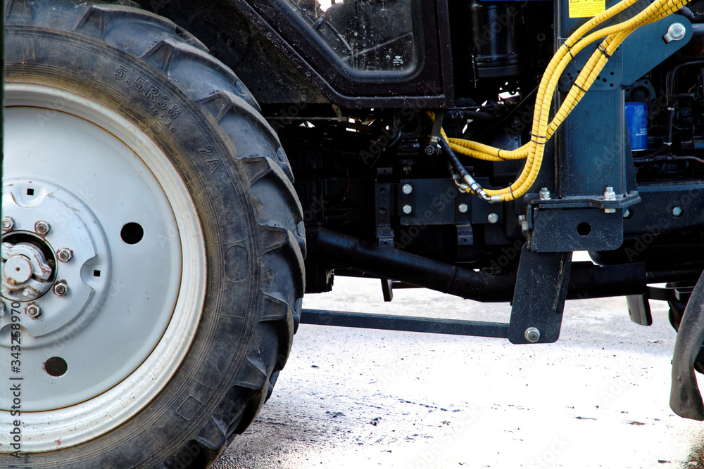 tractor bottom part with large wheels. high tire tread tractor bottom part with large wheels. high tire tread