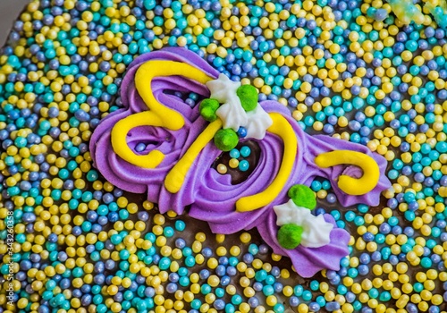 Background multi-colored pastry decoration