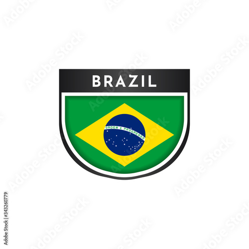 Flag of brazil with label template design