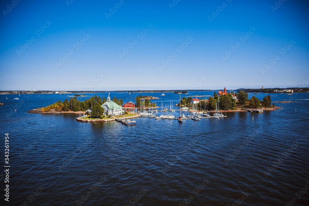 Islands in the Baltic Sea near Helsinki in Finland