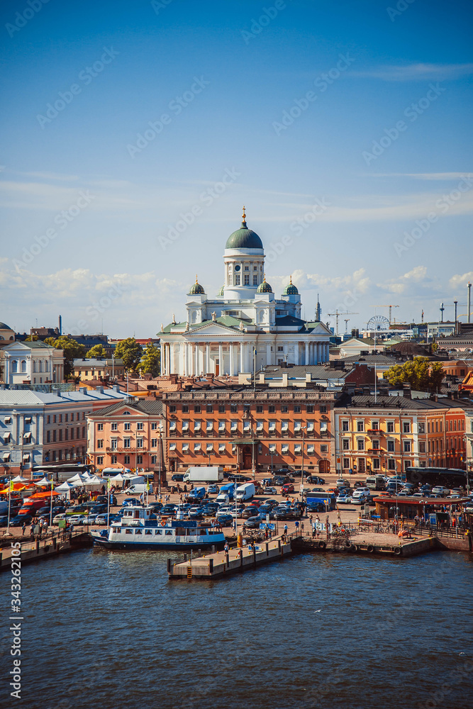 Obraz na płótnie Summer panorama of Helsinki, Finland w salonie
