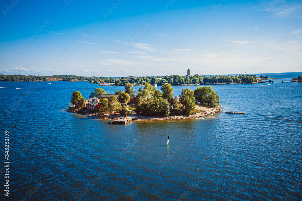 Islands in the Baltic Sea near Helsinki in Finland