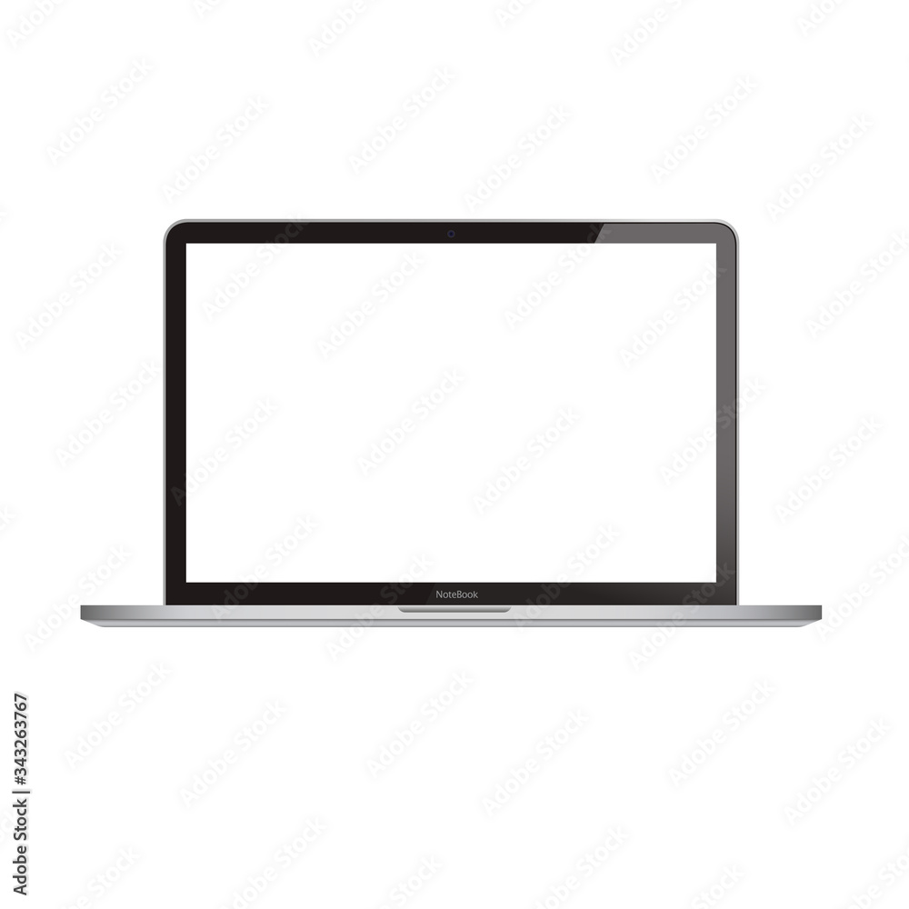 realistic Laptop computer in mockup style, Notebook isolated on a white background. Vector illustration EPS 10 realistic Laptop computer in mockup style, Notebook isolated on a white background. Vector illustration EPS 10