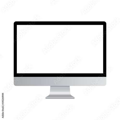 Realistic Monoblock monitor with a blank screen is isolated on a white background. Device screen layout. Vector EPS10