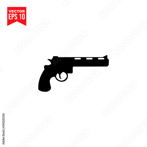 gun and bullets Icon symbol Flat vector illustration for graphic and web design.
