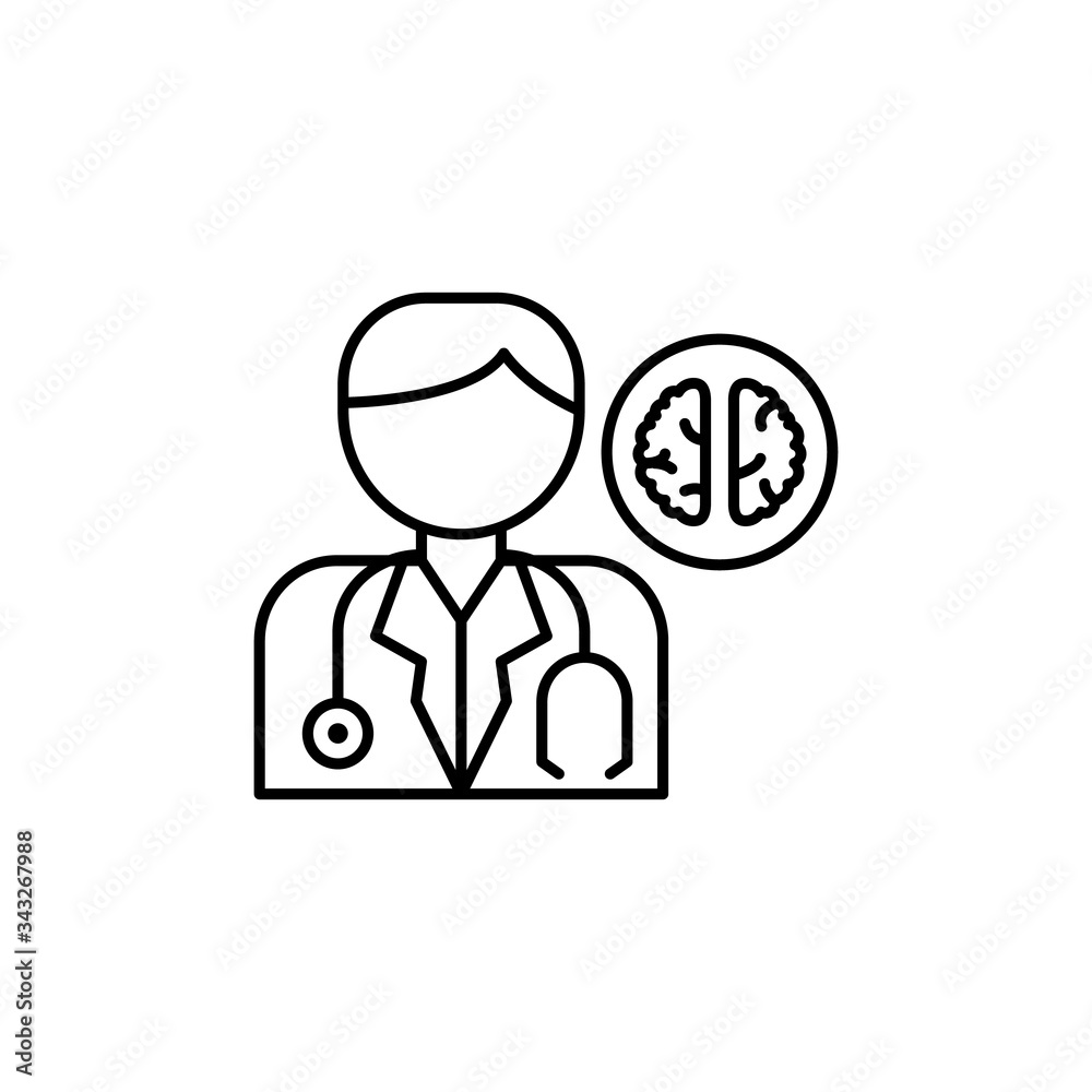 Neurologist, doctor icon. Simple line, outline vector elements of neurology for ui and ux, website or mobile application Neurologist, doctor icon. Simple line, outline vector elements of neurology for ui and ux, website or mobile application