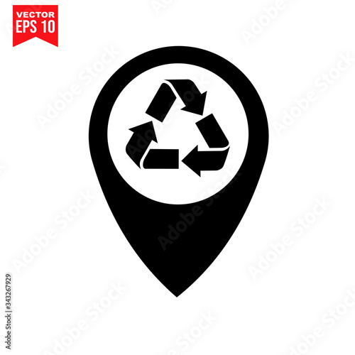 recycling symbol icon recycling stay Icon symbol Flat vector illustration for graphic and web design.
