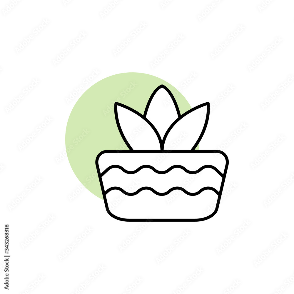 Plant, leaf, botanic icon. Simple line, outline vector elements of flora with green circle for ui and ux, website or mobile application Plant, leaf, botanic icon. Simple line, outline vector elements of flora with green circle for ui and ux, website or mobile application