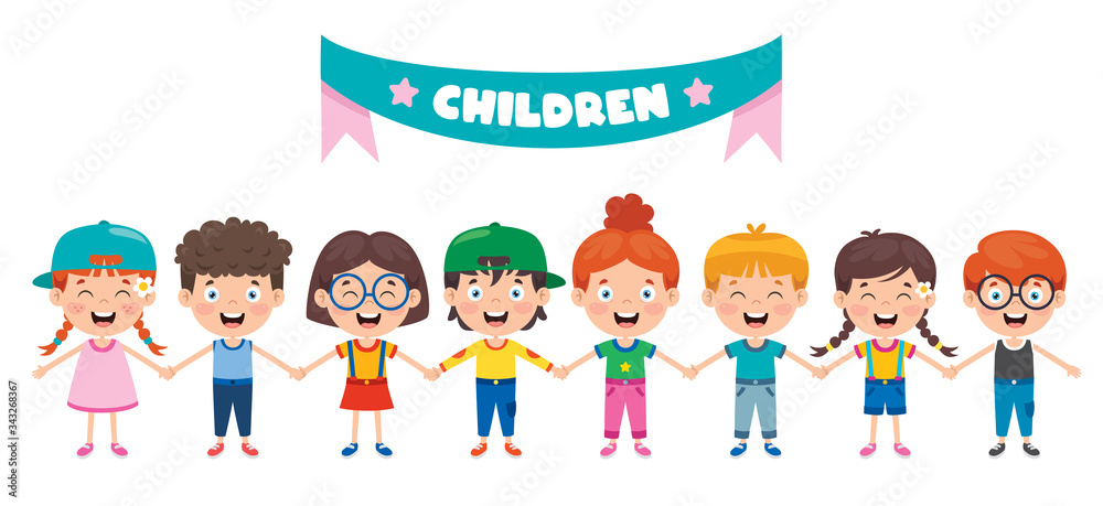 Group Of Funny Children Playing Group Of Funny Children Playing