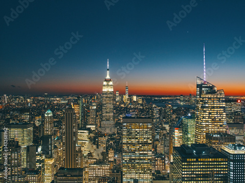 new york city skyline at sunset © visualstory