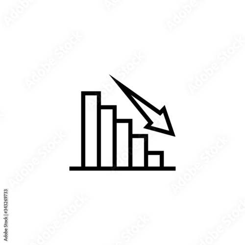 Free Download Graphs, graphics, illustrations, finance and unsuccessful investments icon in outline style on white background - GFXLoad