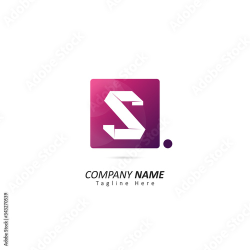 Abstract Initial letter S Logo with Dot Element. Design Vector Illustration Logo Template