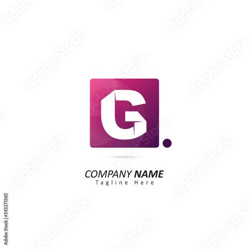 Abstract Initial letter G Logo with Dot Element. Design Vector Illustration Logo Template