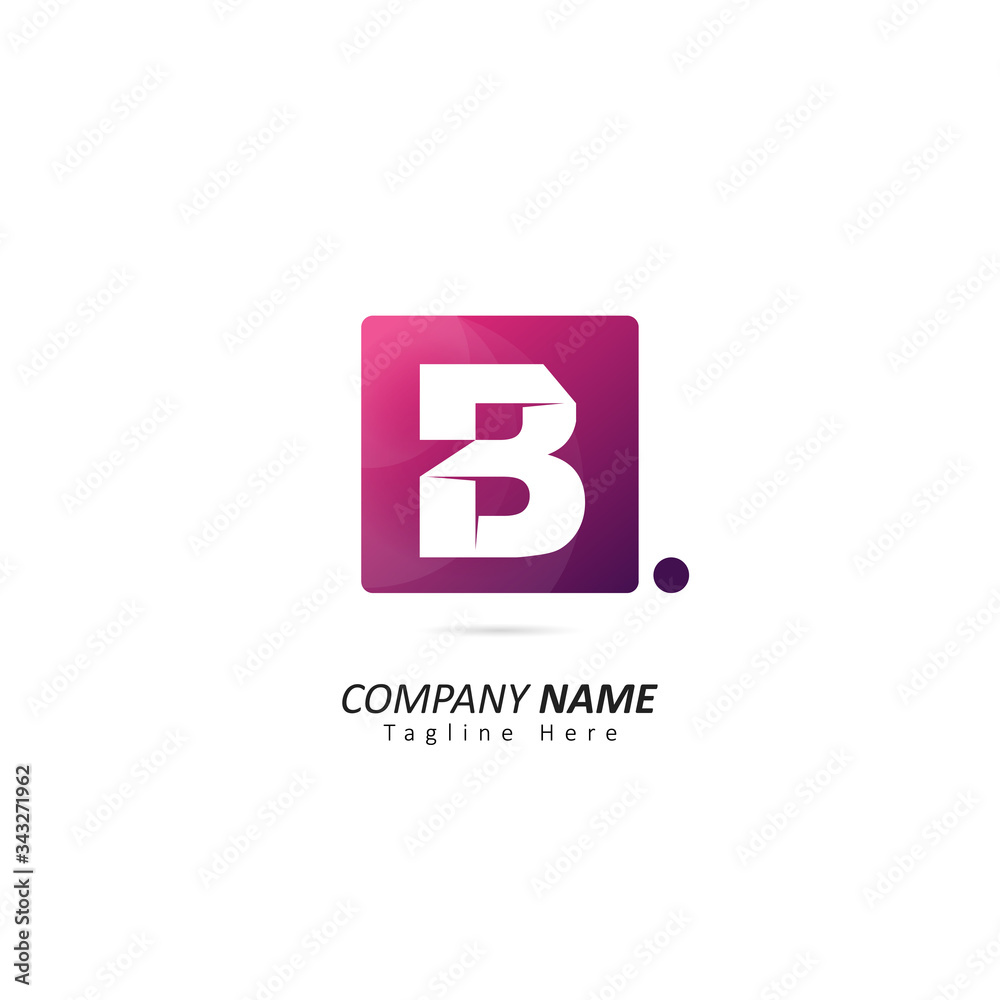 Abstract Initial letter B Logo with Dot Element. Design Vector Illustration Logo Template Abstract Initial letter B Logo with Dot Element. Design Vector Illustration Logo Template