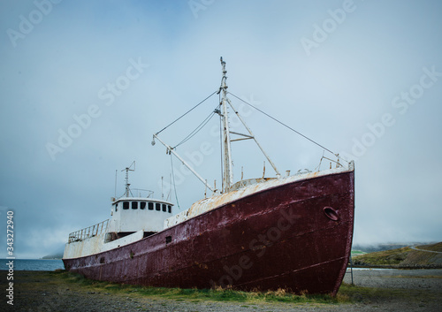 Gardar Ba64, Iceland's oldest ship, built in 1912 in Norway. Patreksfjörður, Western Fjords, Iceland, Atlantic Ocean  photo