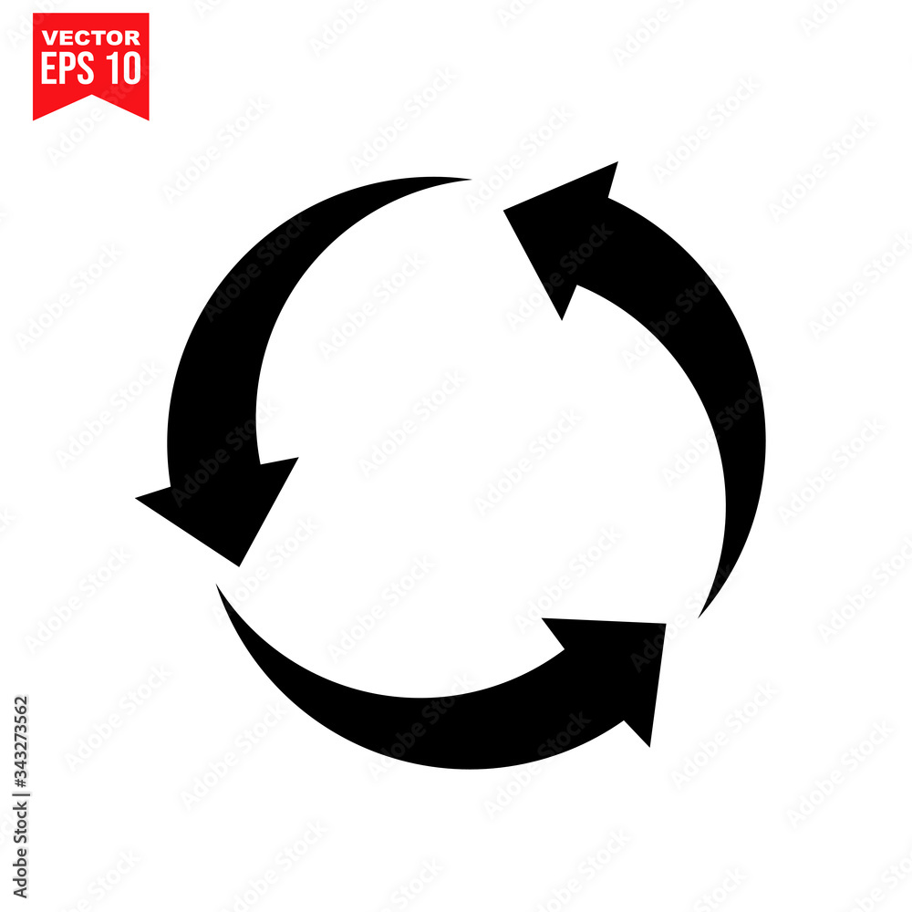 vector illustration of a recycling symbol with arrows Icon symbol Flat vector illustration for graphic and web design. vector illustration of a recycling symbol with arrows Icon symbol Flat vector illustration for graphic and web design.