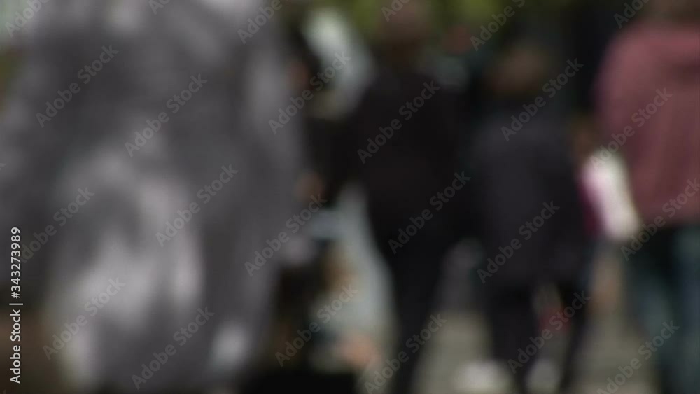 Defocused people shopping in Manchester England UK Defocused people shopping in Manchester England UK