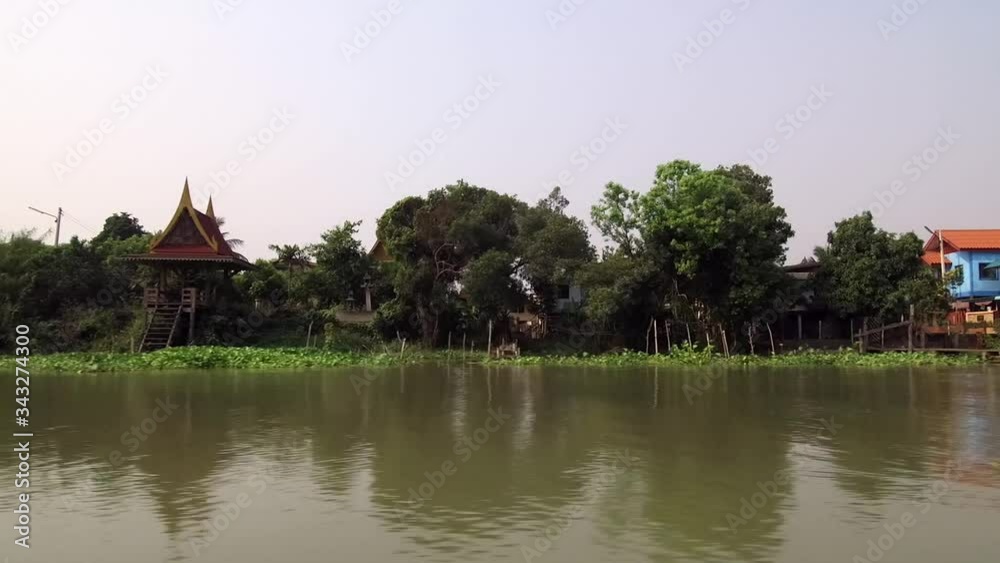 Cruising in a Long-tail boat on the Chao Phraya River to Ayutthaya, Thailand - 21 January 2020 Cruising in a Long-tail boat on the Chao Phraya River to Ayutthaya, Thailand - 21 January 2020