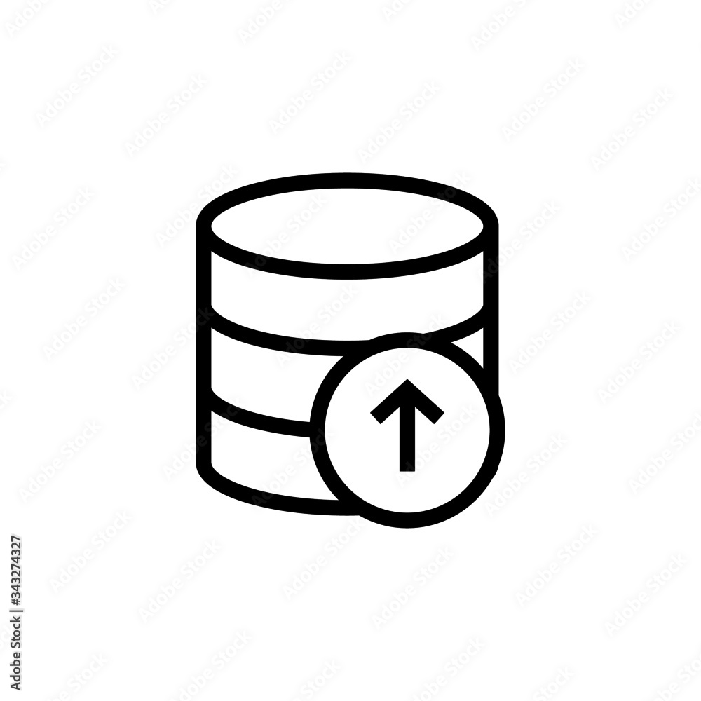 icon of data, storage, database in outline style on white background icon of data, storage, database in outline style on white background