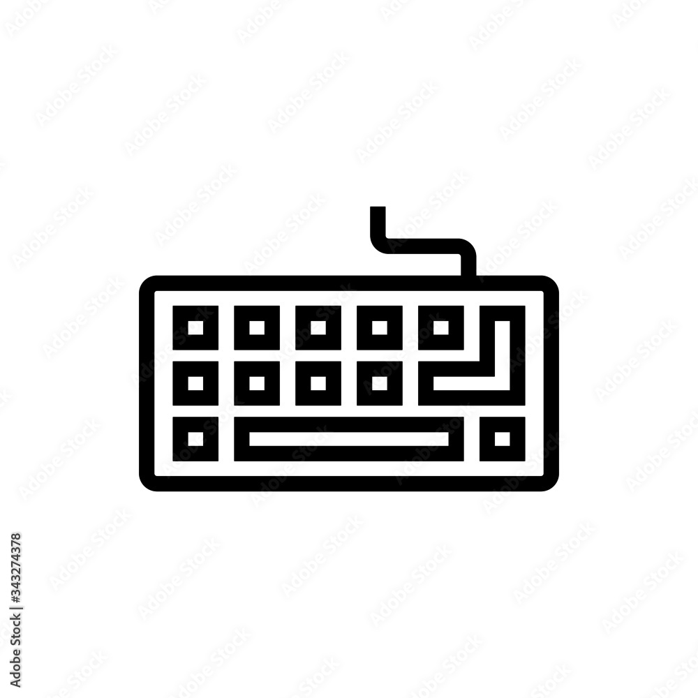 Keyboard Icon in outline style on white background, for your web site design, app, logo, UI Keyboard Icon in outline style on white background, for your web site design, app, logo, UI