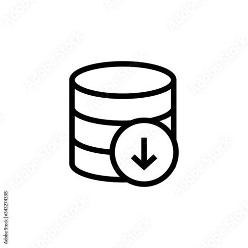 icon of data, storage, database in outline style on white background