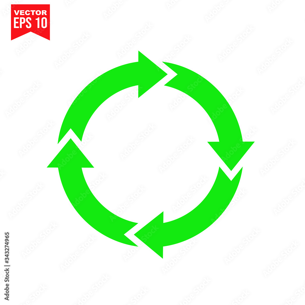 vector illustration of a recycling symbol with arrows Icon symbol Flat vector illustration for graphic and web design. vector illustration of a recycling symbol with arrows Icon symbol Flat vector illustration for graphic and web design.
