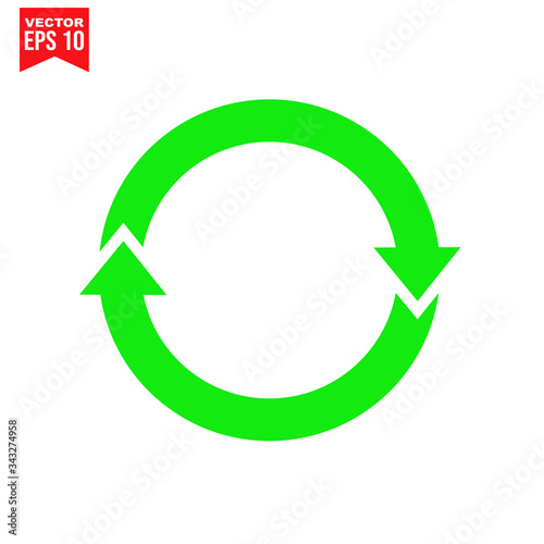 Free Download vector illustration of a recycling symbol with arrows Icon symbol Flat vector illustration for graphic and web design. - GFXLoad