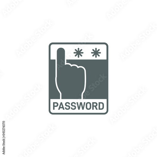 Hand finger entering pin code icon. Password and unlock symbol concept. Vector illustration