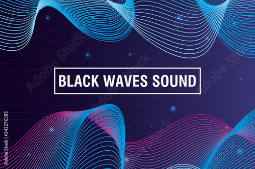 black waves sound purple background