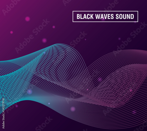 black waves sound purple background