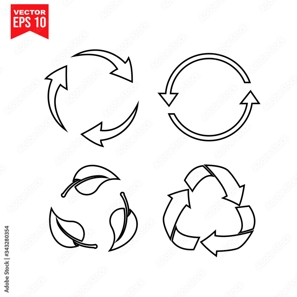 triangle arrow recycle Icon symbol Flat vector illustration for graphic and web design.
