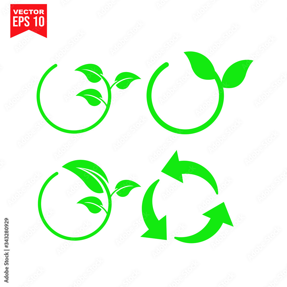 Fototapeta premium vector set of recycle icons Icon symbol Flat vector illustration for graphic and web design. 