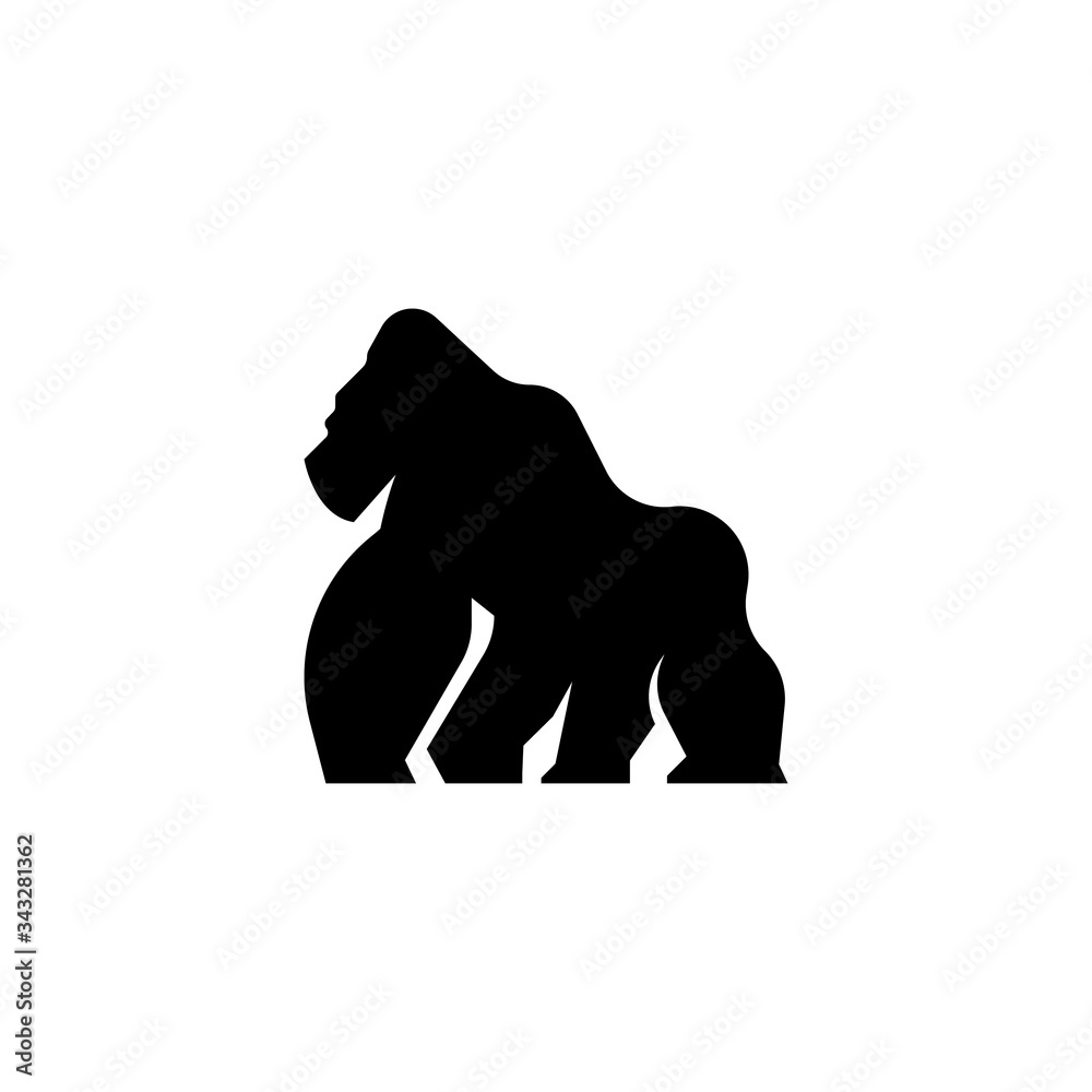 Obraz premium Gorilla sillhouette. Logo icon vector.