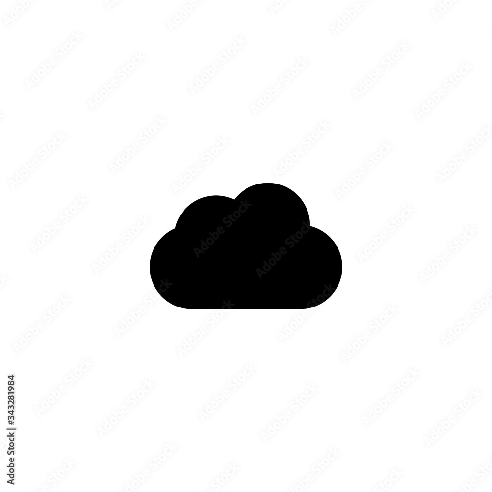 Cloud Icon in black flat design on white background Cloud Icon in black flat design on white background