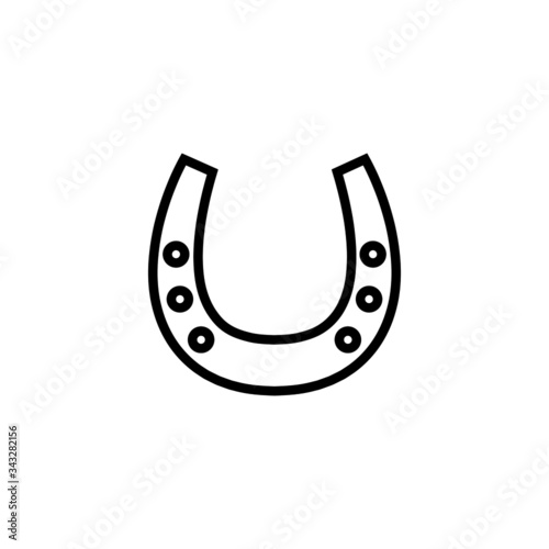 Horseshoe Icon in outline style on white background